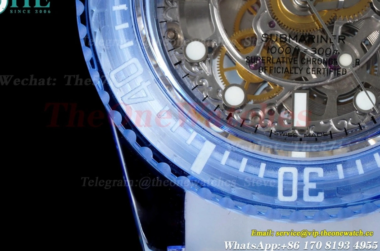 40MM Submariner Skeleton RU Dial F8F Acrylic A2824 Date No 1213